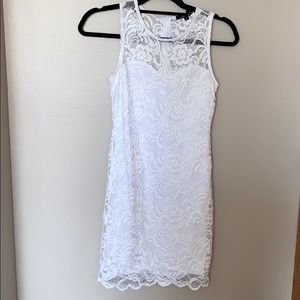 White lace mini dress